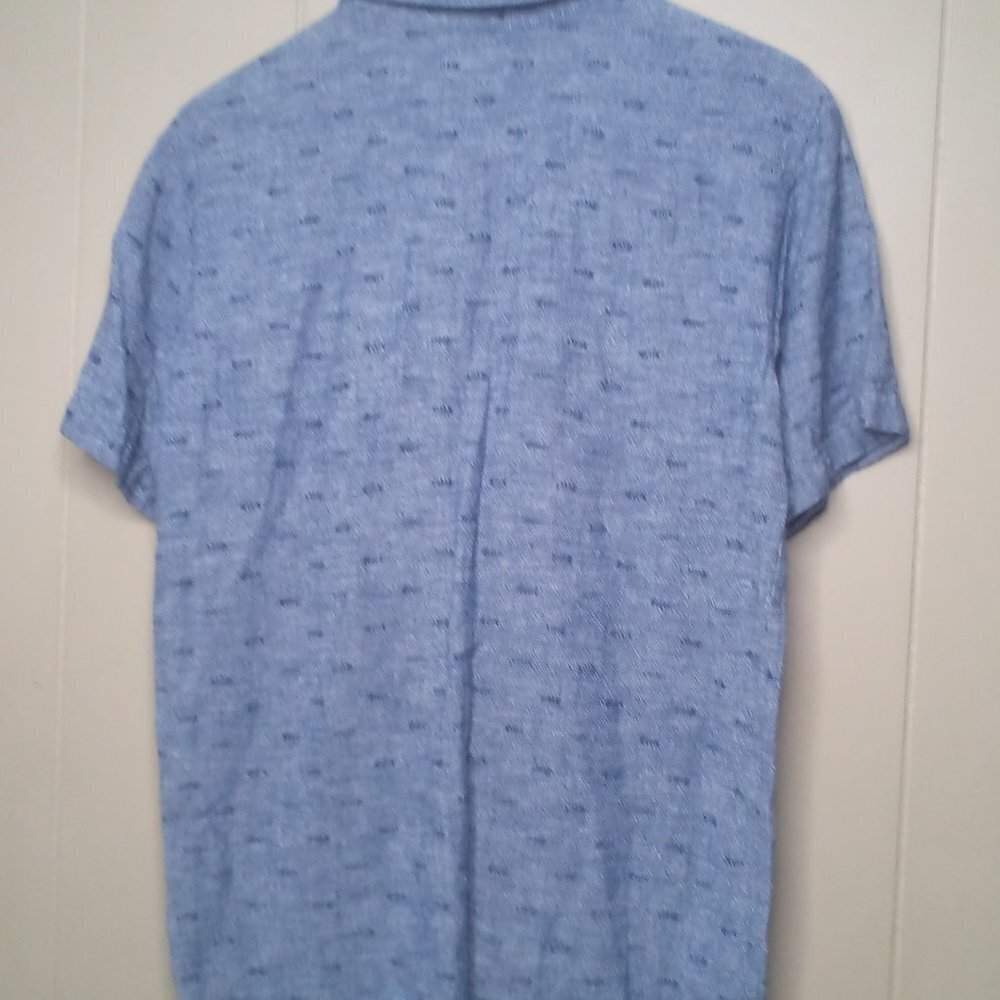 Old Navy Button Up Shirt XL 14 16 Short Sleeve Arrows Blue - Picture 4 of 13